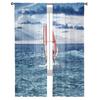 Blue Sea Waves Sailboat Modern Tulle Curtains For Living Room Bedroom Home Kitchen Window Sheer Curtains
