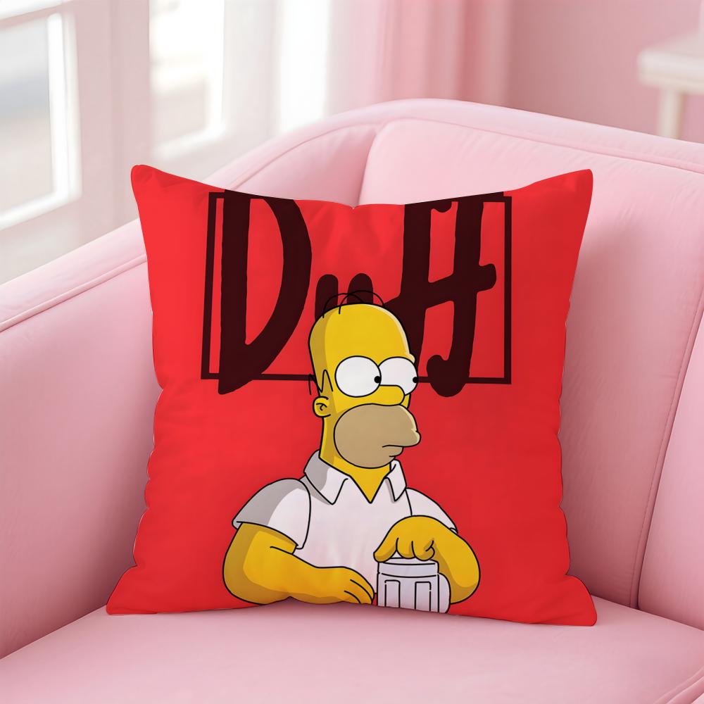 Husa de Pernă Anime S-Simpsons pentru Casă și Mașină, Multi-Scenă - Reversibilă, Moale și Durabilă pentru Utilizare Zilnică