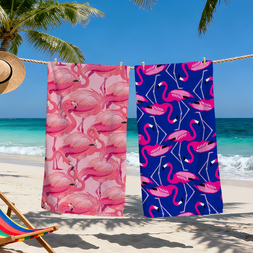 Mode Kunst modern Flamingo Tropisch Handtuch Weiche Strandhandtücher Schnelltrocknend Poolhandtuch für Reise Fitnessstudio Baden Spa Camping Sport Geschenk