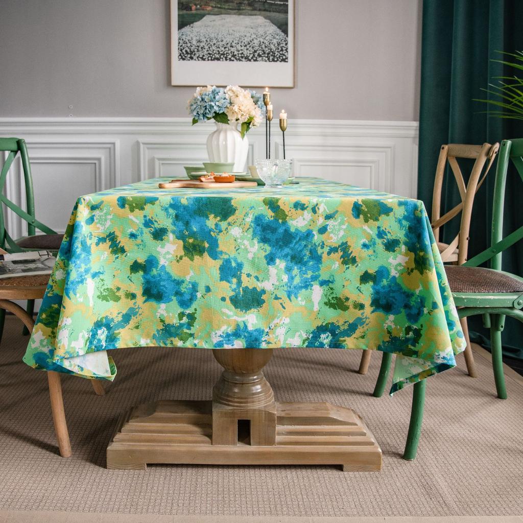 Tablecloth Cotton and Linen Printed Blue and White Porcelain Retro Tablecloth Restaurant Cloth Tablecloth
