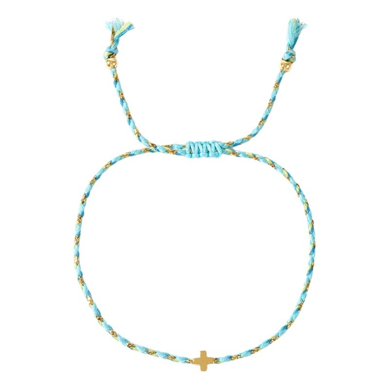 Trendiga bohemiska stilar Robust armband av bomullsrep med eleganta korshänge, för alla kön