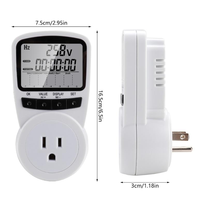 Portable Electricity Usage Monitors Electrical Power Consumption Watt Meter Digital LCD Display Electricity Meter