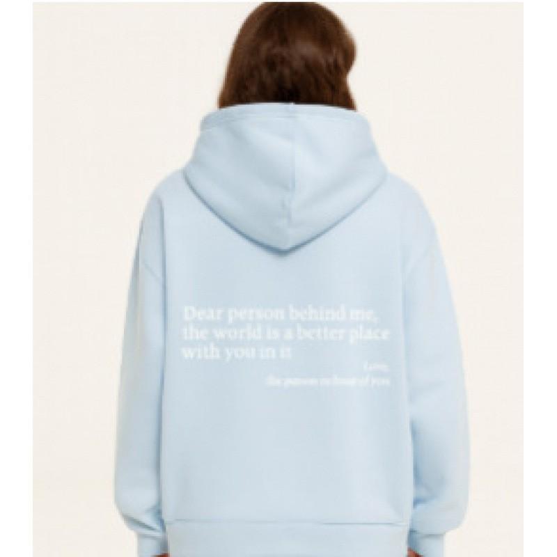 Womens Oversized Hooded Sweatshirt With Kangaroo Pocket Letter Print Short Sleeve Loose Fit
