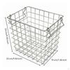 Wire Basket with Side Loops Rectangular Grid OpenTop Baskets for Countertop, Shelf,