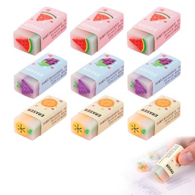 Doyime Eraser for Elementary School Students of Pencil Eraser Stick Easy To Watermelon DIY Easy To For Learning [Set 9] Set, Eraser, Eraser, Grape,