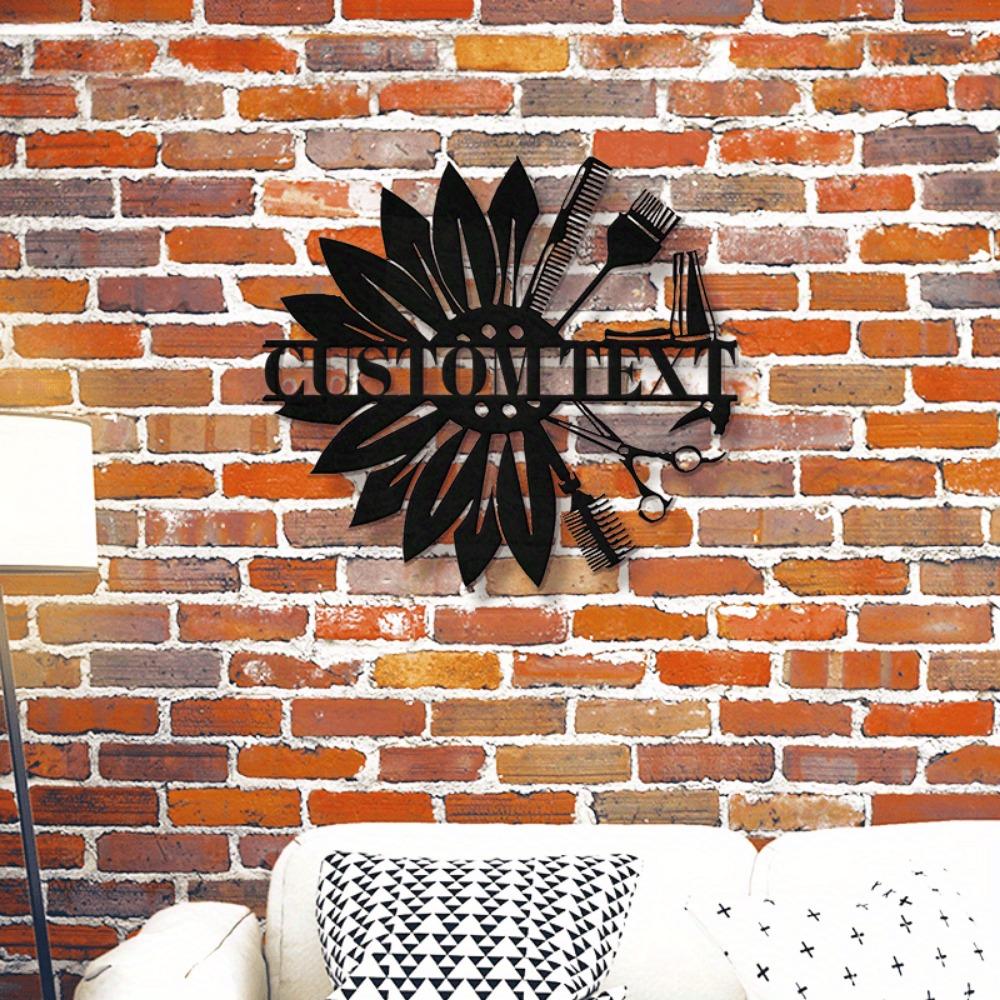 Vintage Blumige Metall-Wandkunst Dekoration für Friseursalon Zuhause