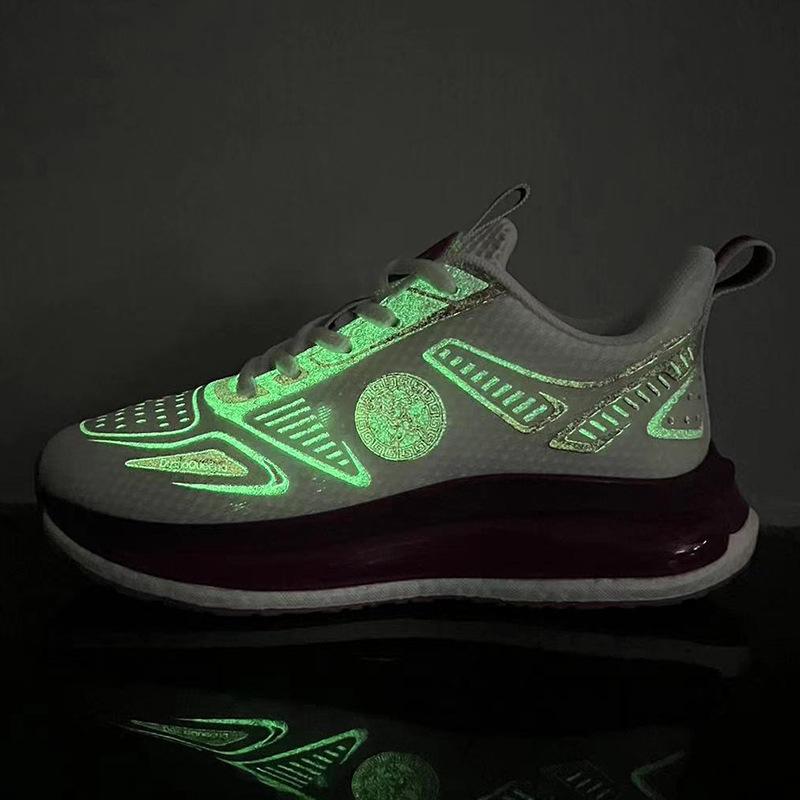 Spring and summer new men's shoes breathable mesh sports shoes couple casual shoes youth non-slip luminous running shoes men