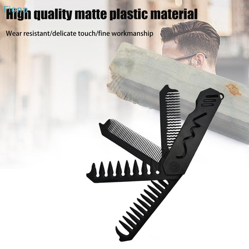Barber Hair Clipper Folding Combs Multifuncional Plastic Wide Tooth Oil Head Comb Beard Combing Three/Four In One Styling Tools
