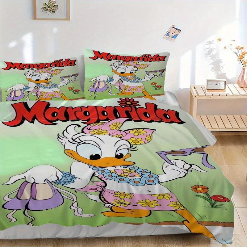 

3pcs Margarida Duck Floral Printed Quilt Set - Includes 1 Quilt Cover and 2 Pillowcases, Machine Washable - Suitable for All Seasons.Q046 135x200cm