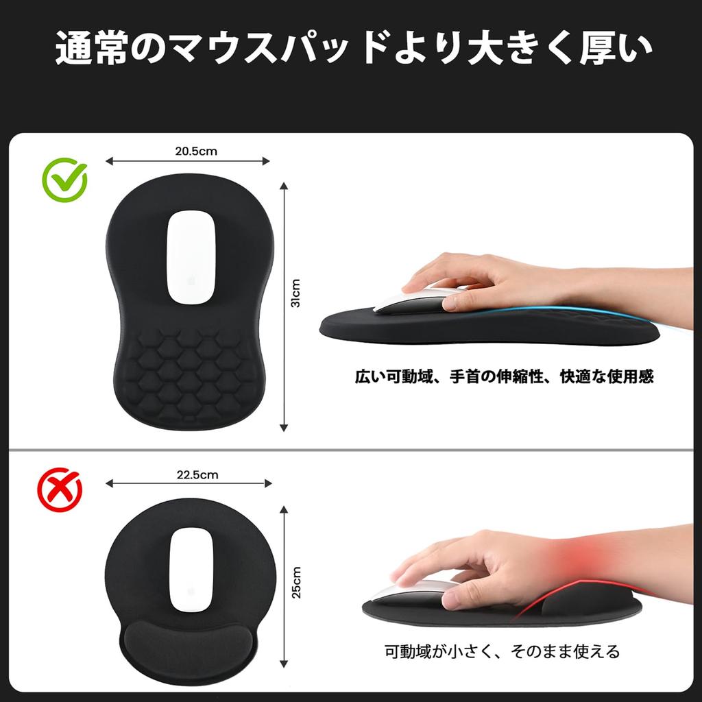 EooCoo Pad Wrist Slanted Wrist Ergonomic Wrist Support Massage Dot Design Thick Gel Base Prevents Tendonitis For Use Wireless Mouse Compatible Fatigue