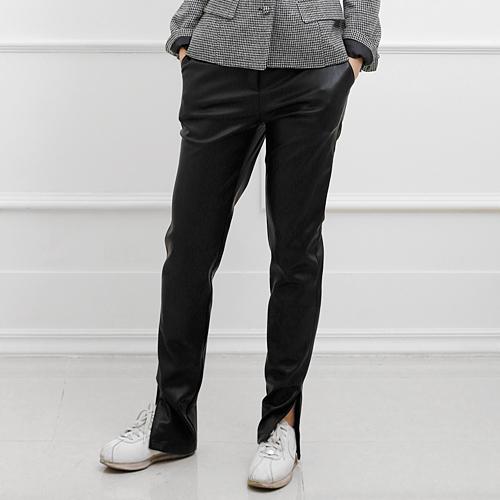 Beullagseupeiseu Slim Leg Long Leather Pants
