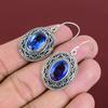 Faceted Tanzanite Quartz Earring Natural Gemstone Earrings 925 Sterling Silver Earring Vintage Dainty Jewelry Handmade Earring Gifts For Her