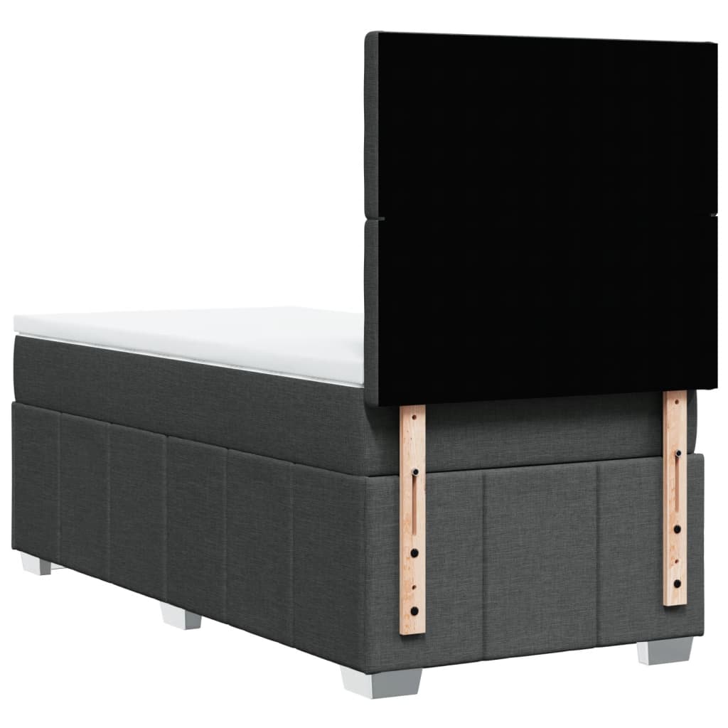 Box Spring Bed with Mattress Dark Gray 90x190 cm Fabric