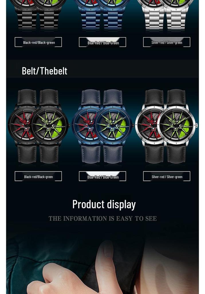 Sanda Men's Racing Concept Quartz Watch with 3D Hollow Dial and Rotating Waterproof Design