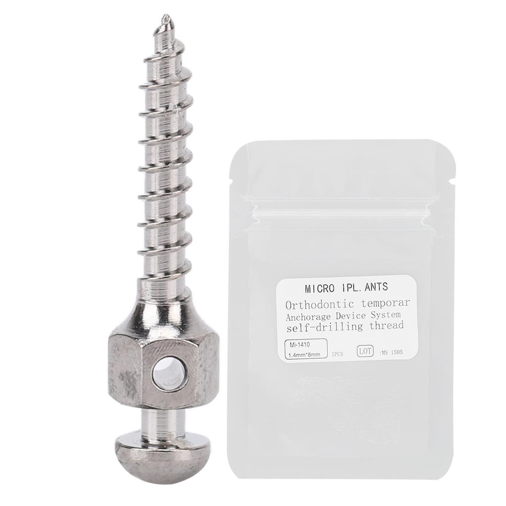 Dental Micro Implants Screw Stainless Steel Self Drilling Thread Orthodontic Anchorage Screw 1.4 X 8mm   0.1 X 0.3in