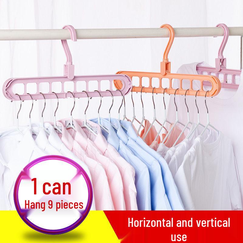 Magic Foldable Clothes Drying Rack: Nine-Hole Multi-Hanger for Space-Saving Storage