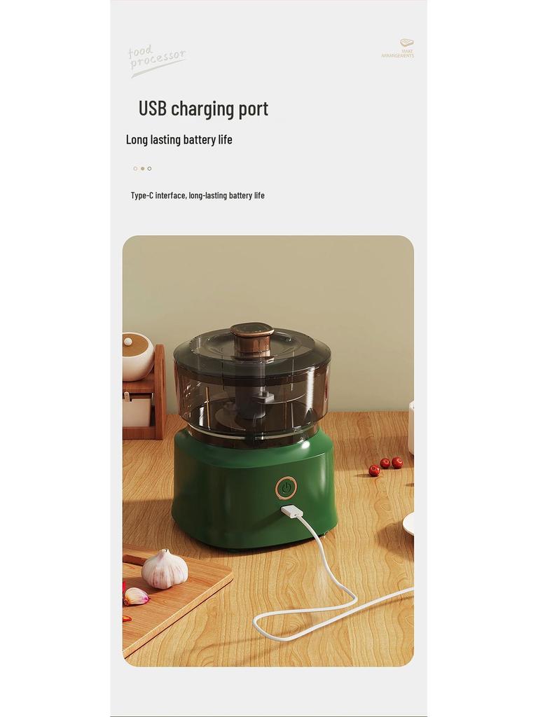 Wireless Multifunctional Kitchen Machine: Electric Meat Grinder, Garlic Pounder, and Baby Food Maker