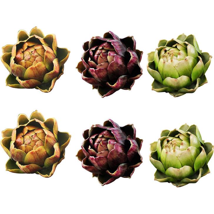 CABINAHOME Fake Artificial Artichoke Vegetables Faux Plastic Artichoke Wedding Party Table Home Plastic Flower Decoration(6 pcs)