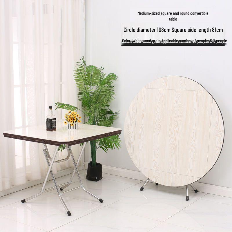 Compact Foldable Round Dining Table for 4 - Ideal for Small Apartments