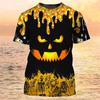 Happy Halloween Pumpkin T-shirt 3D Printed Colorful Round Neck T-shirt Men's Children's Short Sleeve Top Oversized Street T-shirt