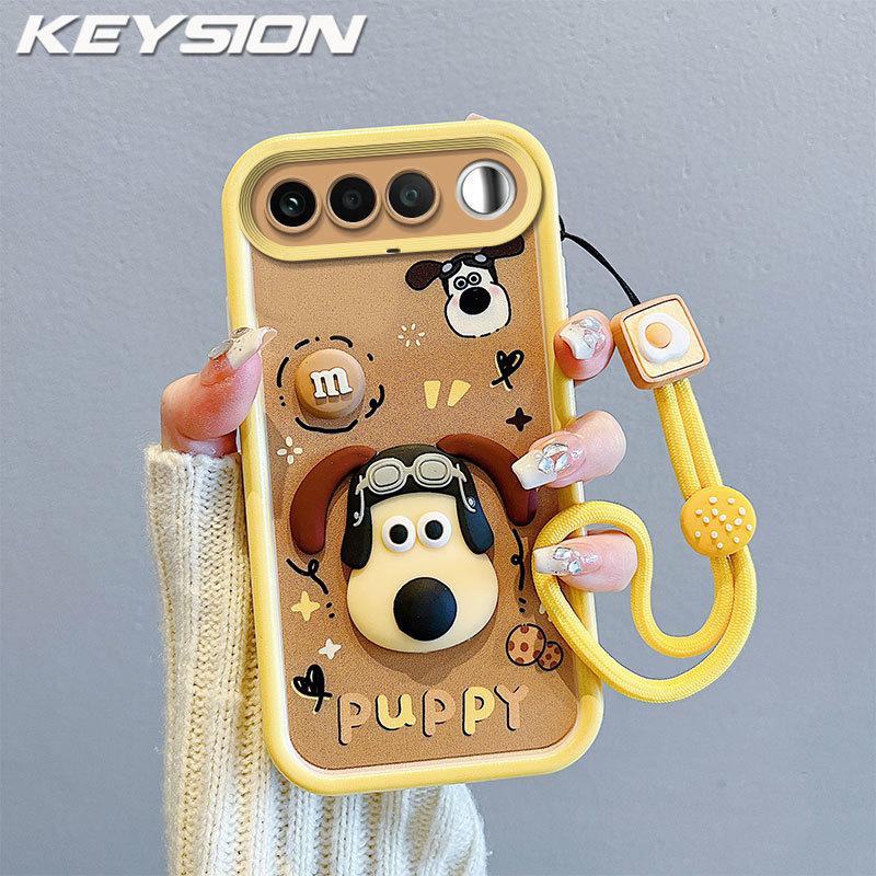 

KEYSION Shockproof Case for Realme 16 5G with Lanyard Soft Silicone Cute 3D Cartoon Doll Phone Back Cover for OPPO Realme 16 5G for Realme 16 5G