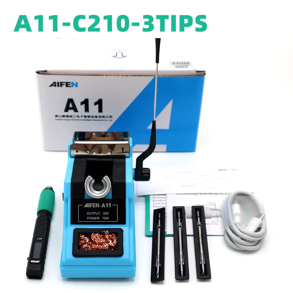AIFEN A11 USB Soldering Station Charging Soldering Iron Portable For Cell-Phone Repair Welding Tools Compatible C210 Handle