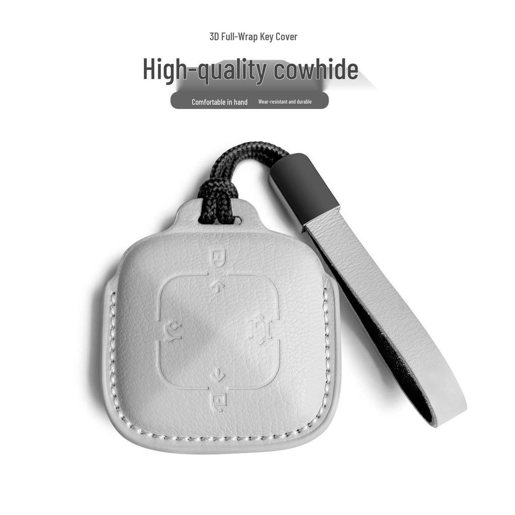 Genuine Leather Key Protective Cover for Jike 007GT - Minimalist Style Car Interior Accessory