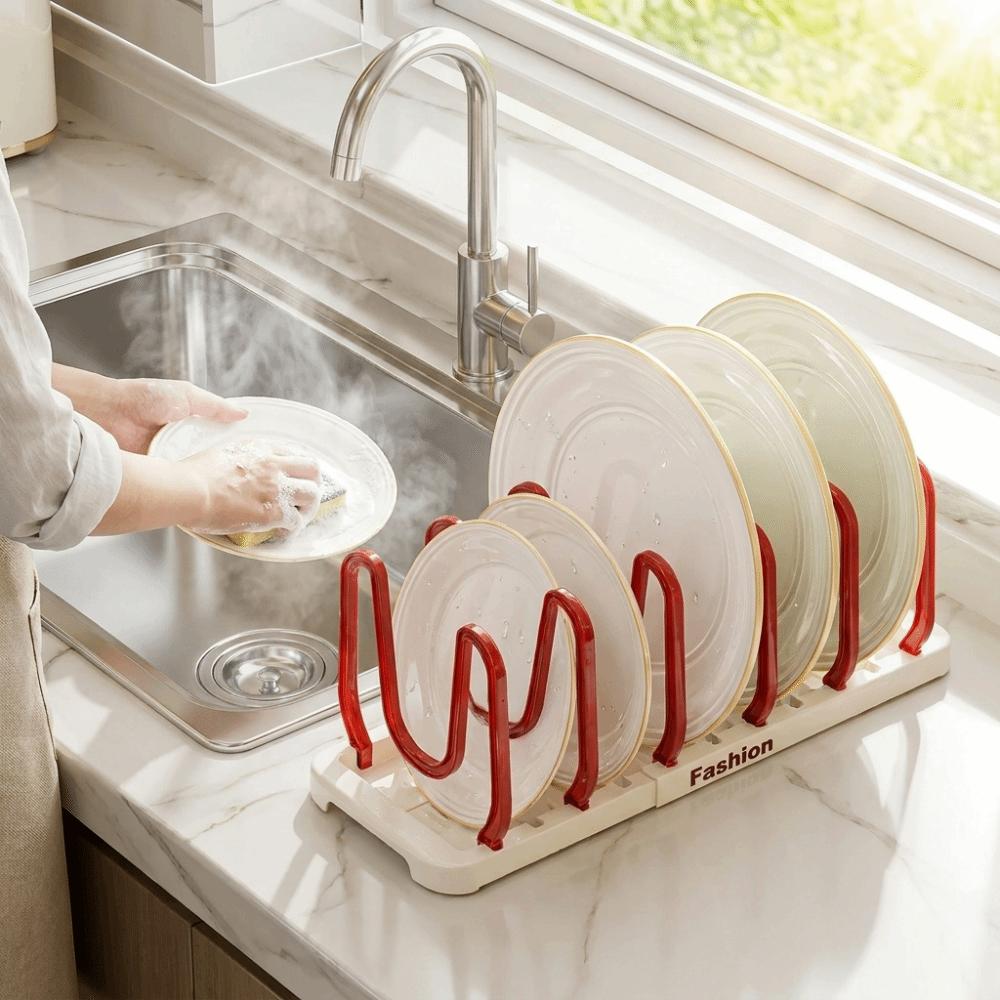 U-shaped Telescopic Dish Drying Rack Adjustable Kitchen Storage Shelf Bowl Rack Dinnerware Storage