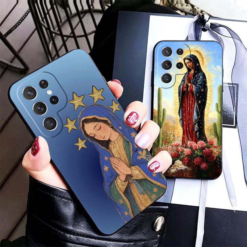 Virgen Mary Virgin De Guadalupe Soft Phone Case for Samsung Galaxy S26 S25 Edge S24 Ultra S23 Plus S22 S21 FE S20 Black Cover Ba