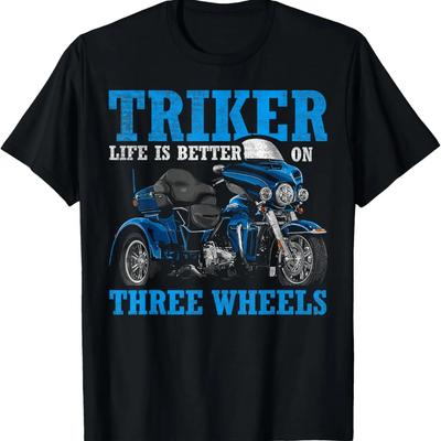 Triker - Das Leben ist besser auf drei Rädern - Motorrad Trike T-Shirt, 100% Baumwolle