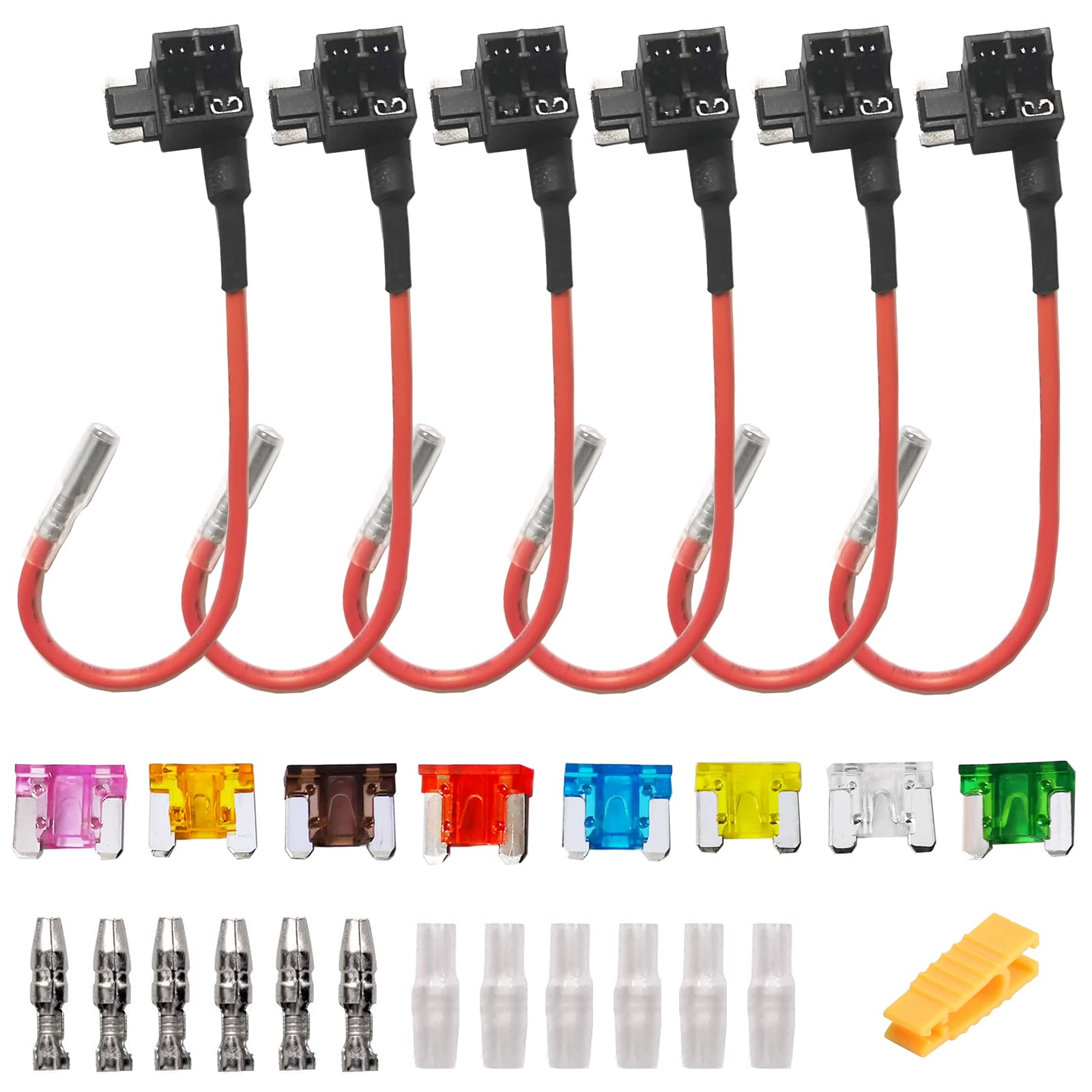 

DanYun 6pcs Flat Low Profile Fuse Holder Flat Fuse Holder Fuse Holder Power Removal