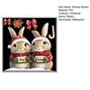 Merry Christmas Rabbit Window Cling Removable Waterproof Santa Hat Couple Bunny Static Glass Sticker Holiday Party Decoration Decal