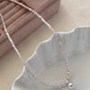 Broken Silver Pearl Zircon Pendant Beaded Necklace French Retro Temperament Collarbone Chain Light Luxury Niche High-end Jewelry