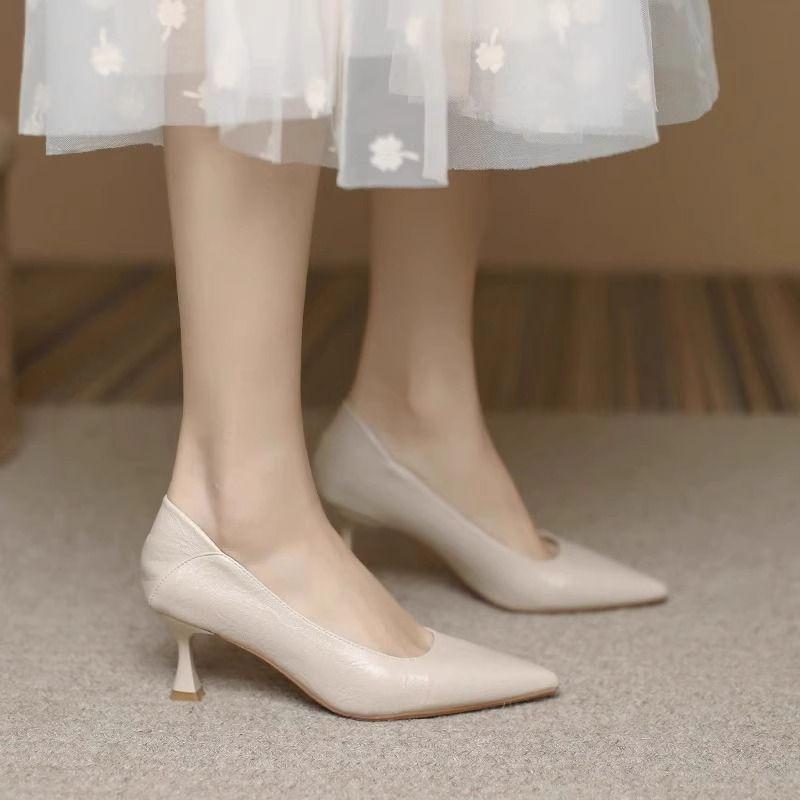 High Heels 2025 New Autumn Style Slim Heel Professional Pointed Single Shoes Black Shoes for Women