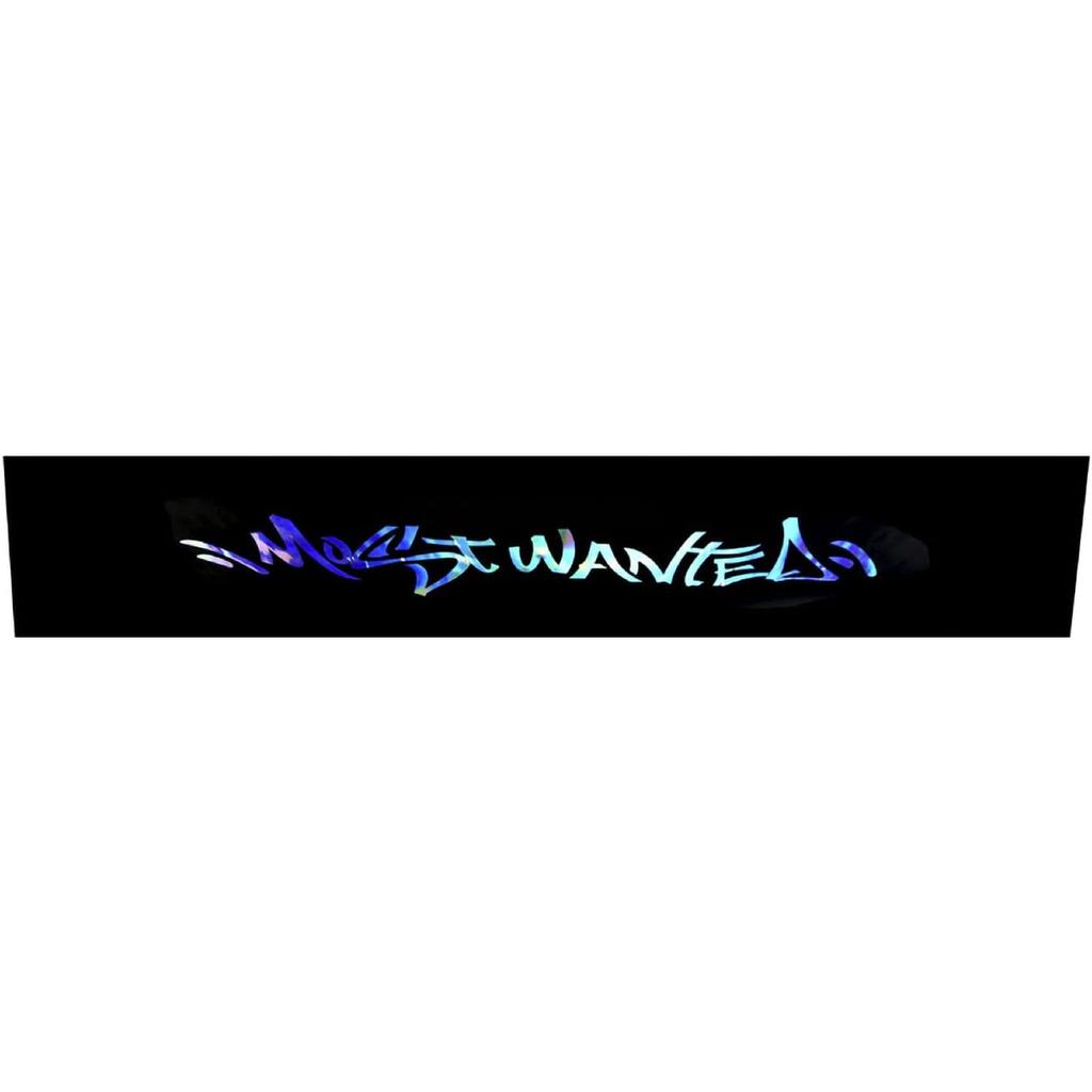 Bediffer Car Front Rear Window Windshield Sticker Wordart of Most Wanted, Colorful Reflective Decal Sticker Cover Self-Adhesive Styling Decoration