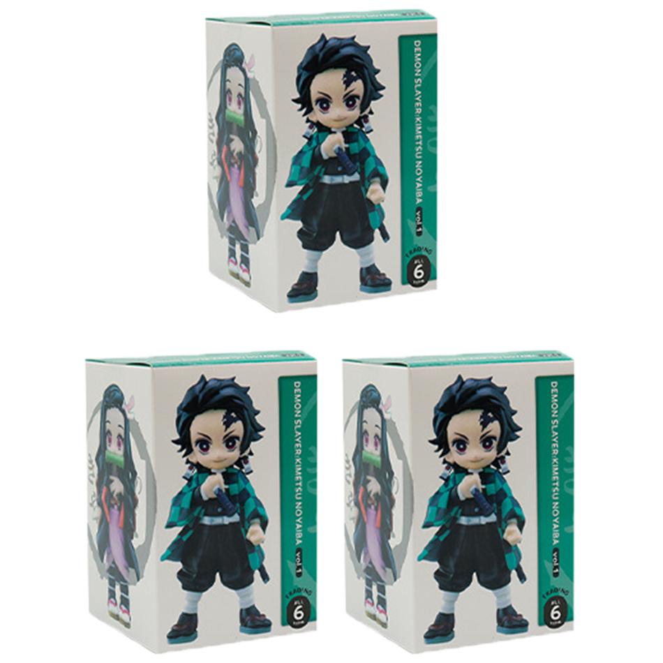 Demon Slayer Tanjiro Kamado Nezuko Anime Cartoon Figure Blind Box Creative Personalized Statue Model Ornament Surprise Gift Box