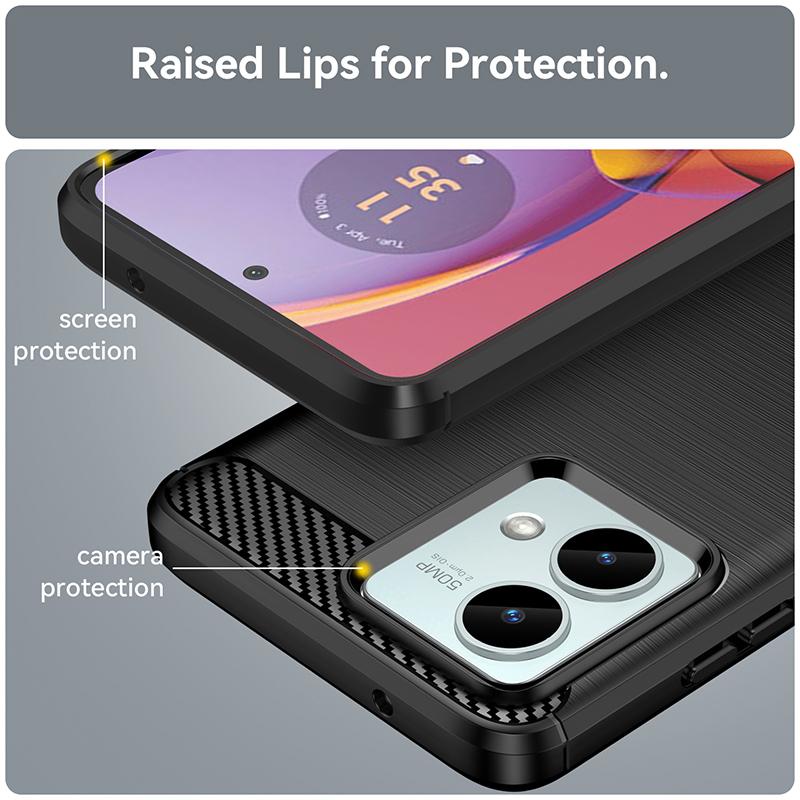 Carbon Fiber Case For Motorola Moto G50 G51 G52 G53 G54 G60 G62 G64 G71 G72 G84 G85 G100 G200 Silicone Shockproof Phone Cover