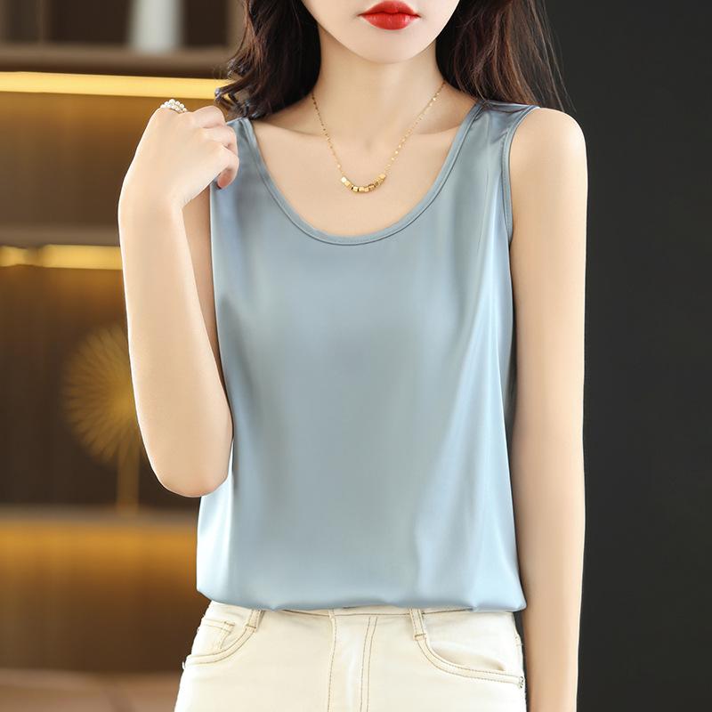 Crew neck small suspender vest women's suit inside and outside, sleeveless bottoming shirt top summer summer