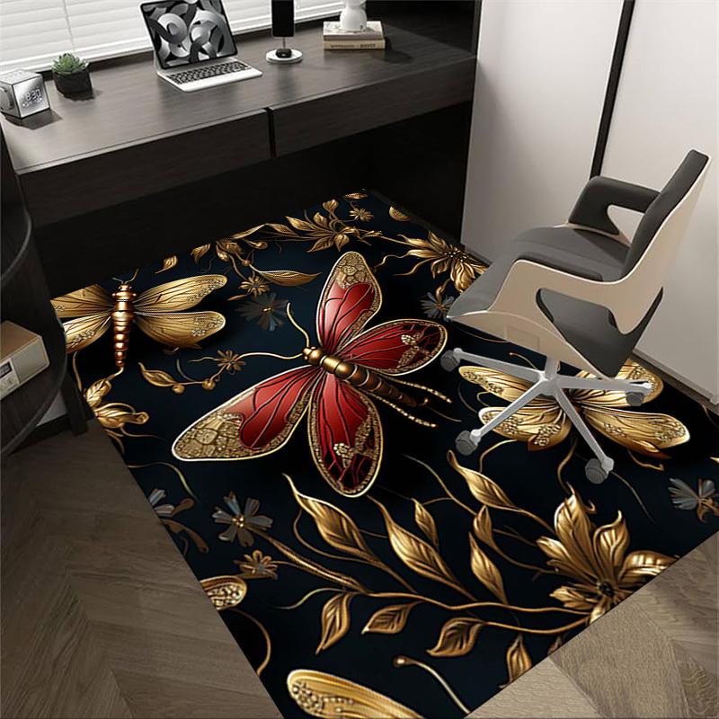 

1PC Butterfly Dragonfly Extra Large Non-Slip Floor carpet, Office, family, bedroom, Studio - Large Area Rug Indoor Rugs, Vibrant Colors-W276 60cm by 90cm
