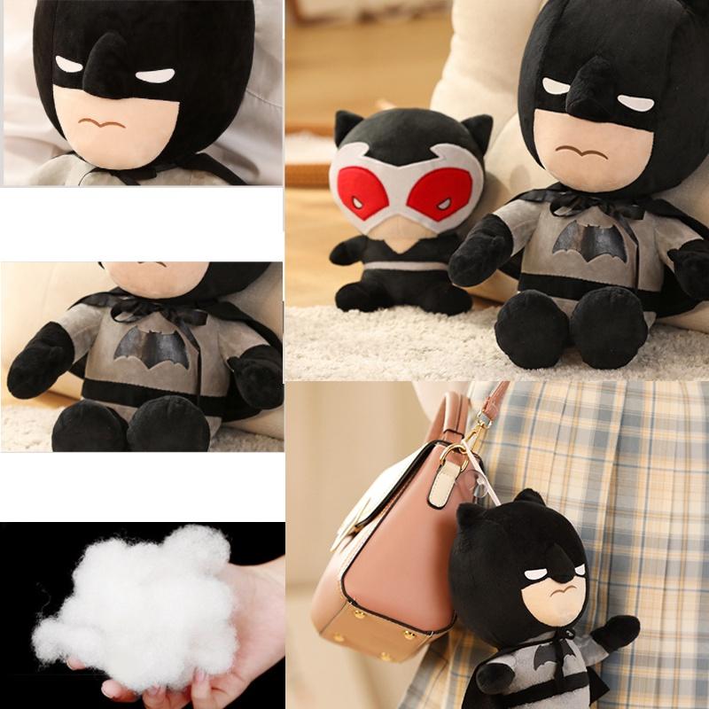 Dc Batman Plush Toy Soft Stuffed Doll Kids Fans Gift Black Red Anime Factory