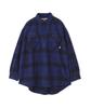 AVIREX EMBROIDERY CHECK SHIRT navy