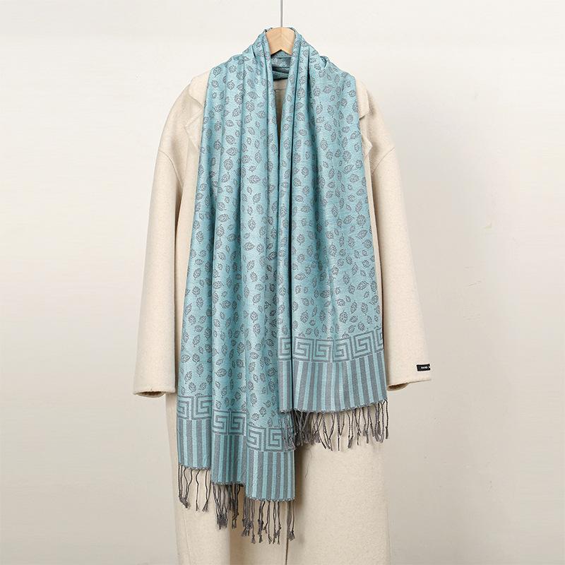 Jacquard Retro Ethnic Style Human Cotton Cashew Shawl Spring And Autumn Fringed Long Decorative Scarf