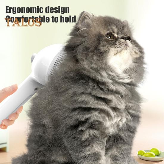 Dampfbürste für Katzen zum Haaren, wiederaufladbarer Sprühkamm zur Haarentfernung mit Wassertank und Entriegelungstaste, dampfende Haustierpflegebürste für Katzen und Hunde