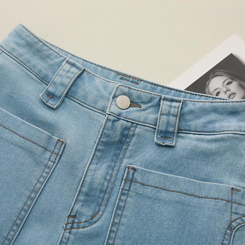 2025 Trendy High-Waisted Petite Wide-Leg Denim Shorts for Women