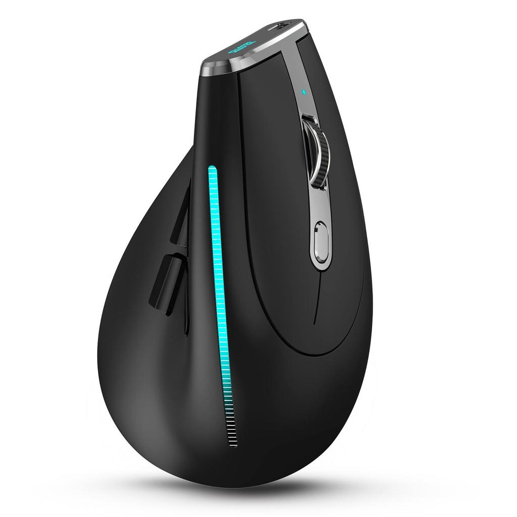 ZELOTES Master F36 Vertical Ergonomic Mouse: Three-Mode Bluetooth, Rechargeable, Programmable