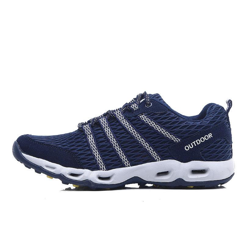 Spring and Autumn Outdoor Hiking Shoes Large Size Casual Breathable Sneakers Creek Tracking Shoes Couple Running Shoes Flat Shoes