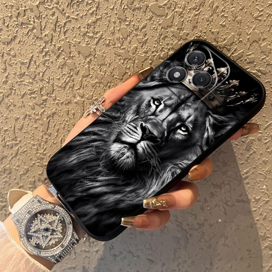 Animal Lion Pattern Case for Honor X8 X6 X9a 8X 90 Magic5Lite X7 200 400 Lite X5b 70 Black Soft Phone Cover