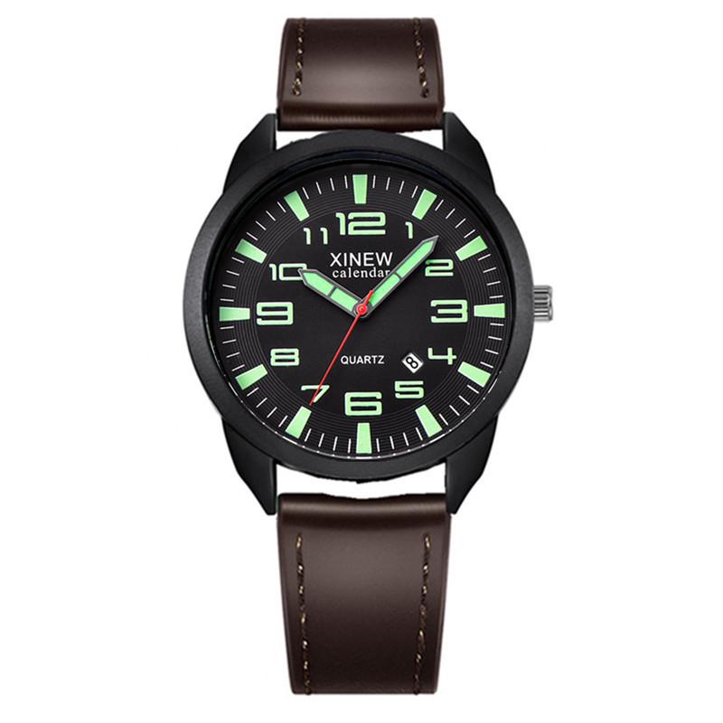 

Чоловічий кварцовий годинник XINEW зі шкіряним ремінцем та датою