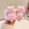 Plush Star Hairpin Sweet Fluffy Solid Color Pentagram Hair Clip Bobby Pin Women Girl HairGrip Barrettes Headwear Hair Accessorie