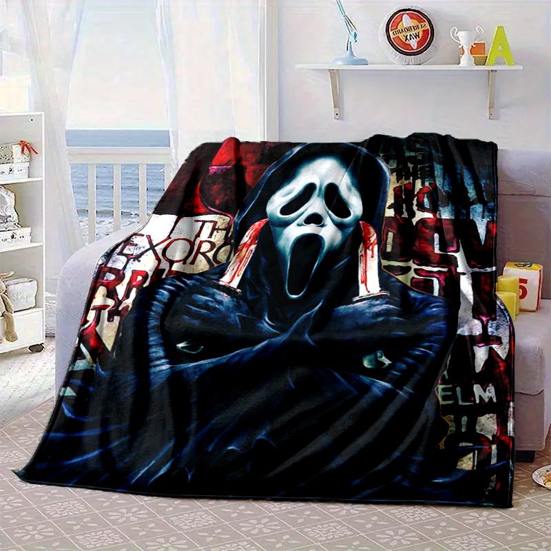 Scr-eam Horror Movie Blanket Flannel Blanket for bed, sofa, Camping, Hiking, Picnic Essentials, gift for family Fan gifts